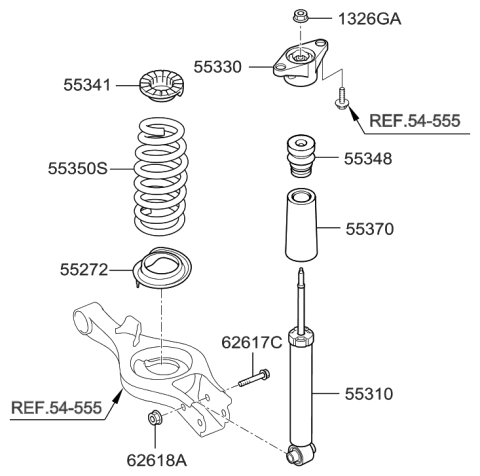 2017 Hyundai Elantra  Spring-Rear Diagram for 553502M200