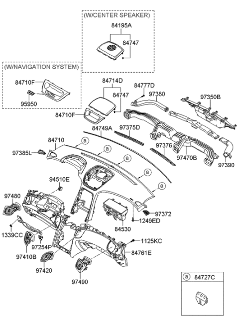 2019 Hyundai Elantra  Crash Pad Lower-Main Diagram for 847302M0009P