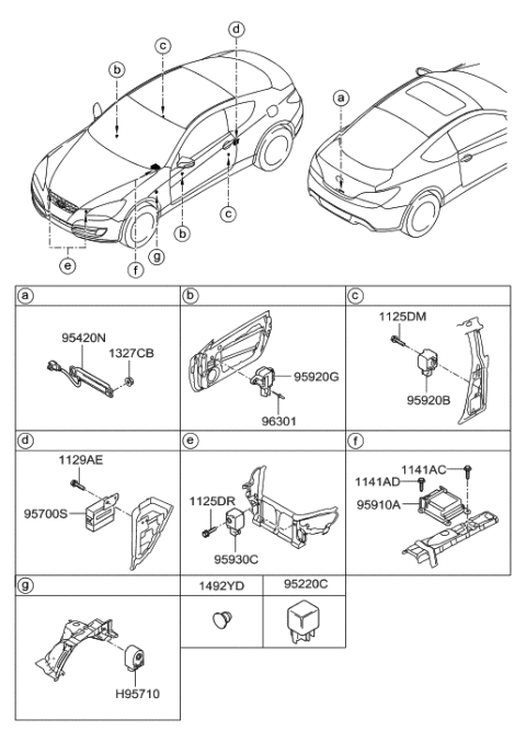 2018 Hyundai Elantra Sensor Assembly-Front Impact Diagram for 959204H000