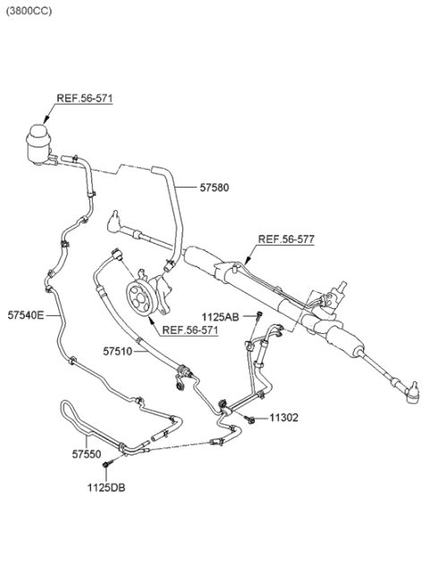 2013 Hyundai Elantra GT  Hose Assembly-Power Steering Oil Pressure Diagram for 575102M000
