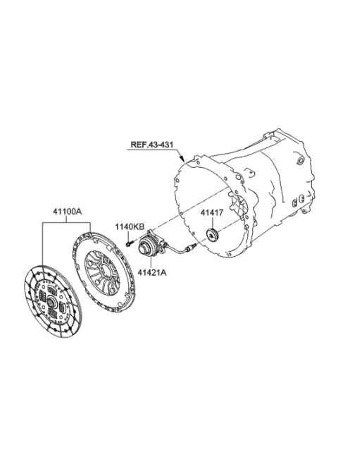 2018 Hyundai Elantra  Disc & Clutch Cover Assembly Diagram for 4120025010