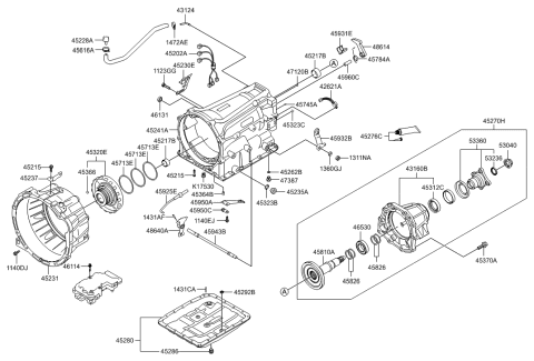 2017 Hyundai Elantra  Case-Transmission Diagram for 452414C001