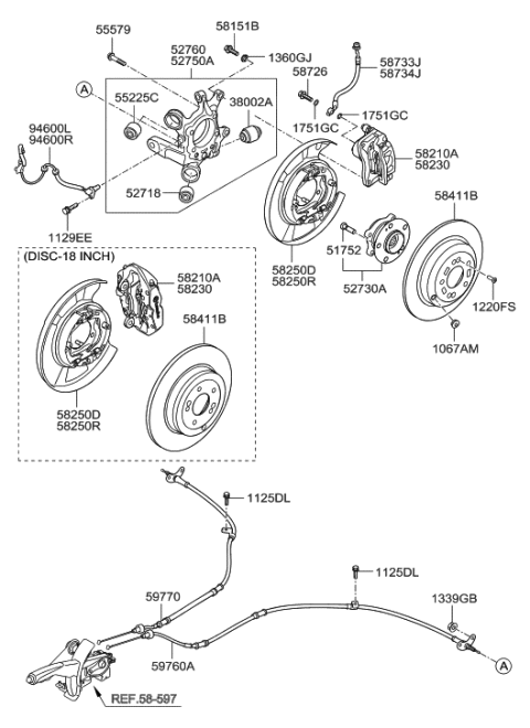 2018 Hyundai Elantra  Rear Wheel Hub And Bearing Assembly Diagram for 527302M000