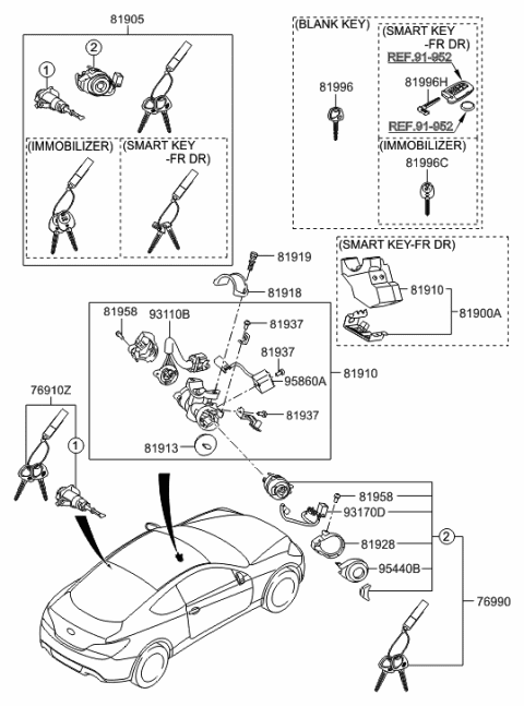 2019 Hyundai Elantra  Blanking Key Diagram for 819962B000