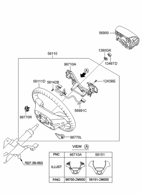 2018 Hyundai Elantra  Body-Steering Wheel Diagram for 561202M0009P