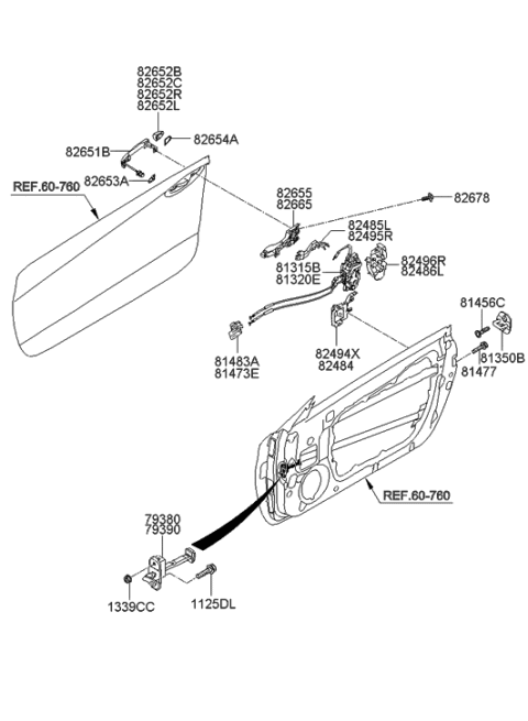 2013 Hyundai Elantra GT  Door Handle Assembly, Exterior Diagram for 826512M210M8S