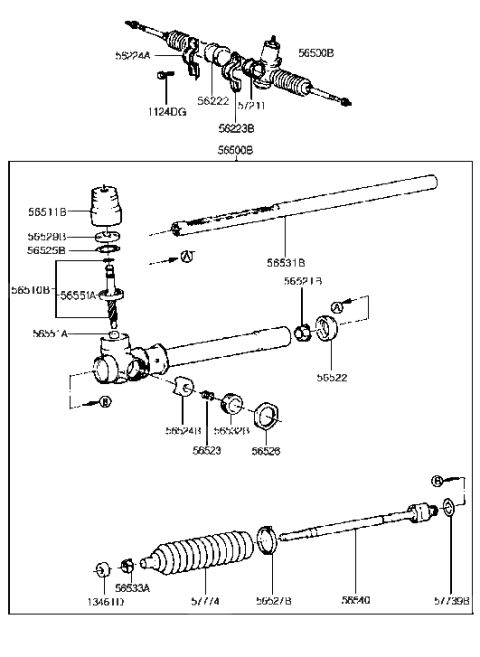 2016 Hyundai Veloster  Gear Assembly-Steering Diagram for 5650024100