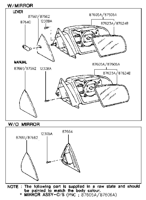 2015 Hyundai Veloster Mirror Assembly-Rear View Outside, RH Diagram for 8760624301