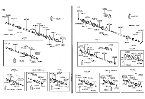 2017 Hyundai Veloster Boot Kit-Front Axle Wheel Side Diagram for 4950924A00