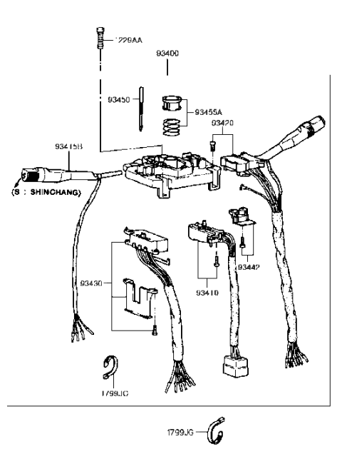 2017 Hyundai Veloster Switch Assembly-Turn Signal & Hazard Diagram for 9343024000