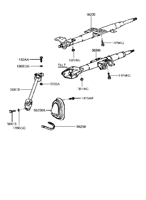 2017 Hyundai Veloster  Joint Assembly-Universal Diagram for 5641024000