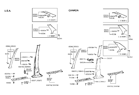 2016 Hyundai Veloster  Trim-Cowl Side LH Diagram for 8582324000FD