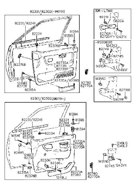 2016 Hyundai Veloster  Pocket-Door Map, LH Diagram for 8237024000FD