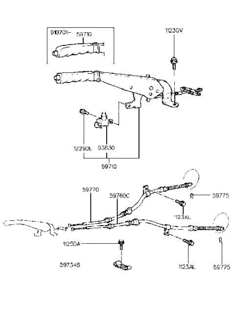 2016 Hyundai Veloster Cable Assembly-Park Brake, LH Diagram for 5976023301
