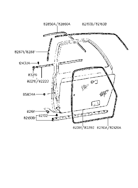 2015 Hyundai Veloster  MOULDING-Front Door Frame, LH Diagram for 8287124000