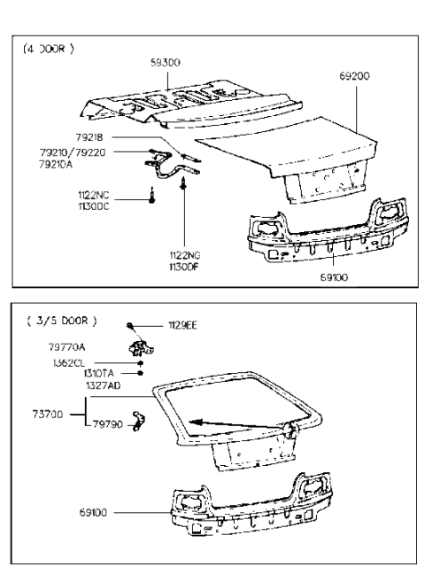 2019 Hyundai Veloster  Bracket-Rear Spoiler Diagram for 7979024200