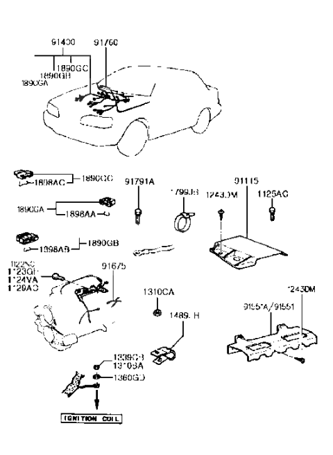 2015 Hyundai Veloster  Protector-Engine Control Module Diagram for 9111524001