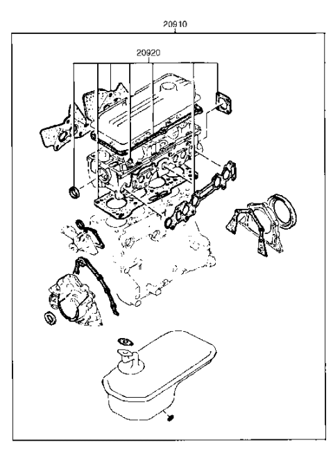2017 Hyundai Veloster  Gasket Kit-Engine Overhaul Diagram for 2091024B00