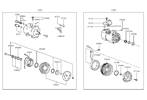 2015 Hyundai Veloster  Coil & Wiring-A/C Compressor Diagram for 9764124700