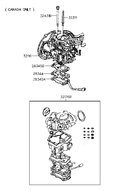 2015 Hyundai Veloster  Gasket Kit-Carburetor Diagram for 3217621601