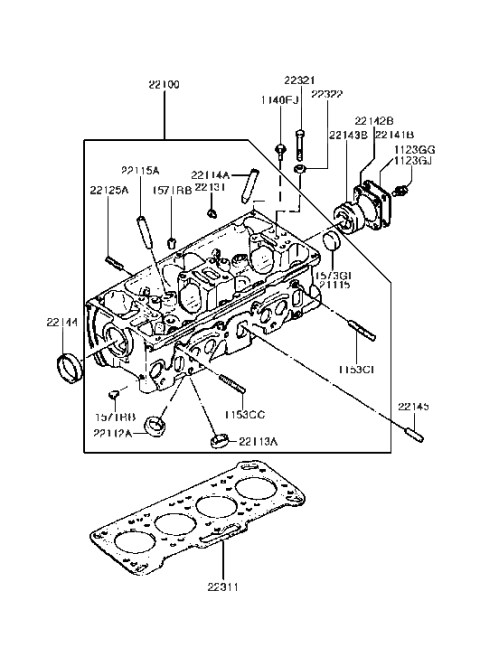 2015 Hyundai Veloster  Seat-Intake Valve Diagram for 2211221900