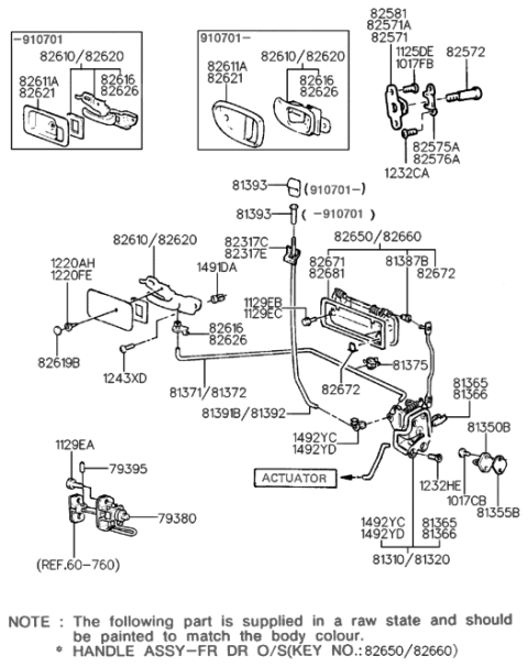 2020 Hyundai Veloster  Bezel-Door Inside Handle LH Diagram for 8261124501AQ