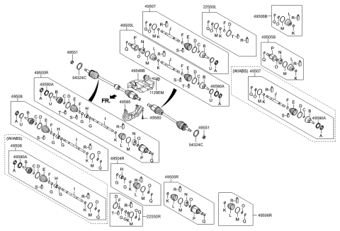 2013 Hyundai Elantra  Nut-Castle Diagram for 495512G100