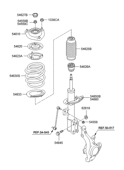 2013 Hyundai Elantra Spring-Front Diagram for 546303X250