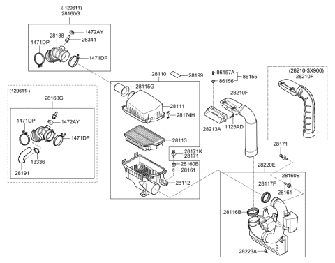 2014 Hyundai Elantra  Seal-Rubber Diagram for 281173X200