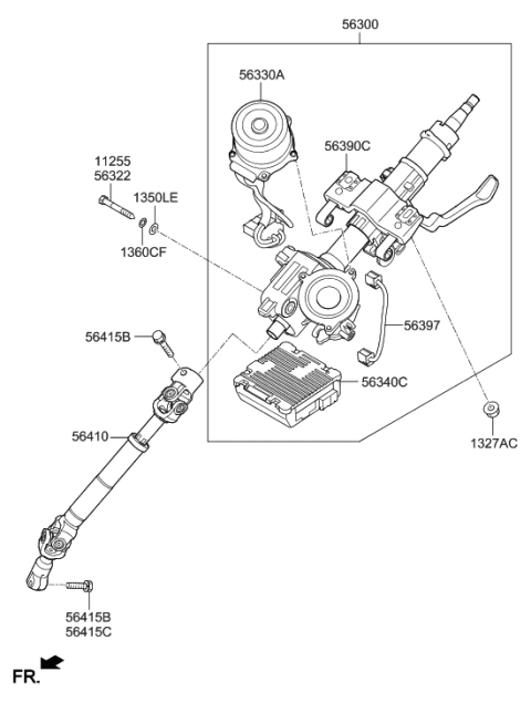 2014 Hyundai Elantra  Controller Assembly-Mdps Diagram for 563403X003