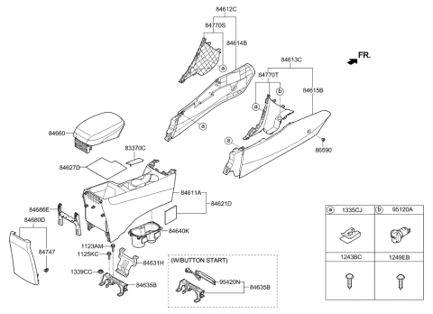 2015 Hyundai Elantra Bracket Assembly-Armrest Mounting Diagram for 846223X000