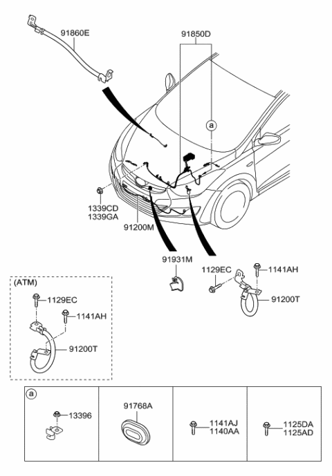 2015 Hyundai Elantra Bracket-Wiring Mounting Diagram for 919313X170
