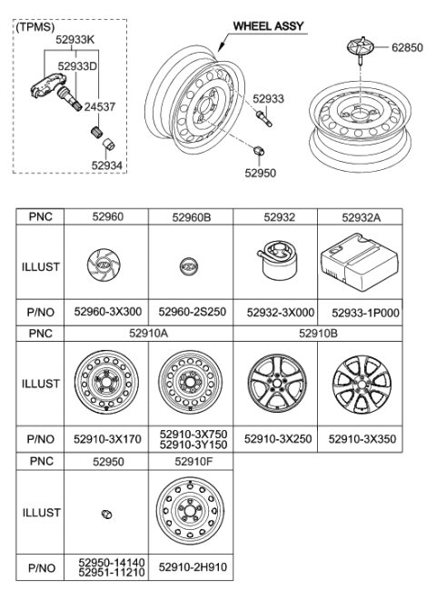 2013 Hyundai Elantra  Tpms Valve Diagram for 529333X200