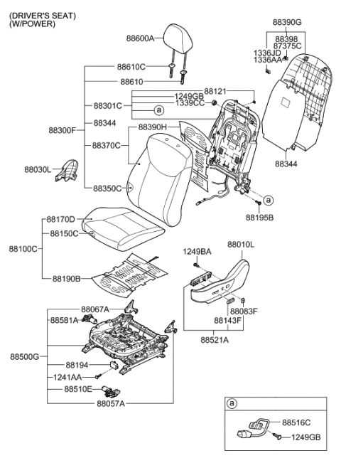 2014 Hyundai Elantra  Pad Assembly-Front Seat Back Drive Diagram for 883503X101