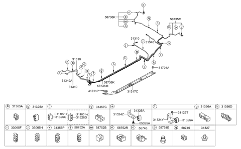 2014 Hyundai Elantra  Clip-Trim Diagram for 817043X000