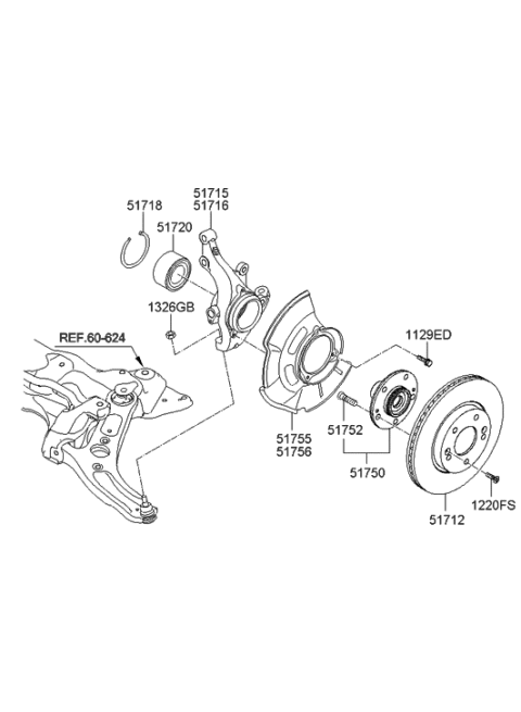 2015 Hyundai Elantra Cover-Front Brake Disc Dust LH Diagram for 517553X000