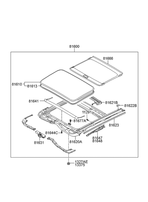 2015 Hyundai Elantra  Motor Assembly-Sunroof Diagram for 816313X000