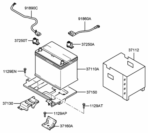 2021 Hyundai Accent Wiring Assembly-Battery (+) Diagram for 918502E010