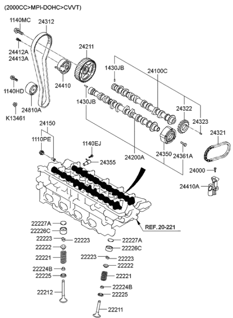 2021 Hyundai Accent  Bolt Diagram for 2441223050