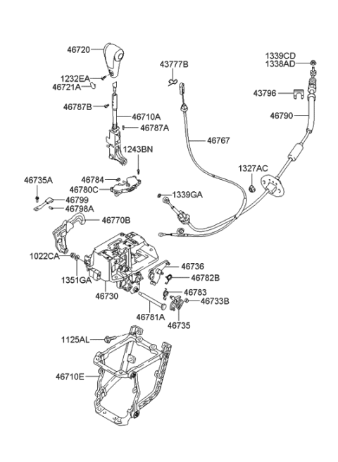 2022 Hyundai Genesis G70  Spring-Detent Diagram for 467992E000