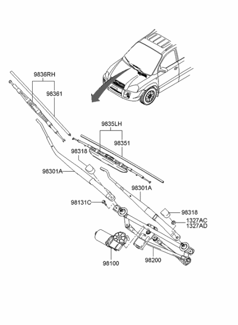 2021 Hyundai Accent Bolt-Washer Assembly Diagram for 9813107000