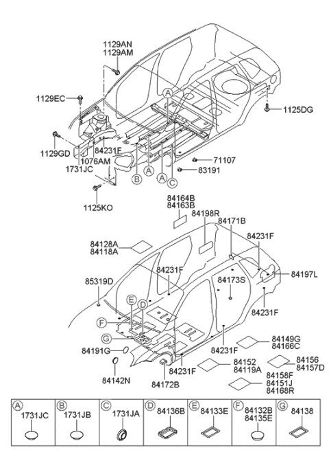 2013 Hyundai Santa Fe Sport Bolt Diagram for 1129410256B