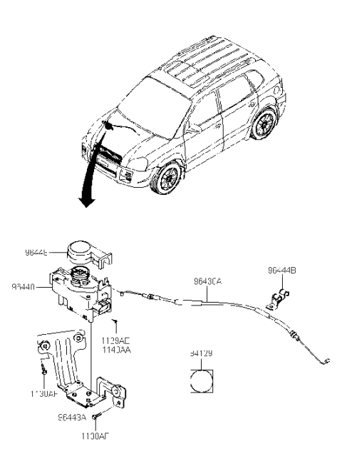 2013 Hyundai Santa Fe Sport  Actuator Assembly-Cruise Control Diagram for 964402E000