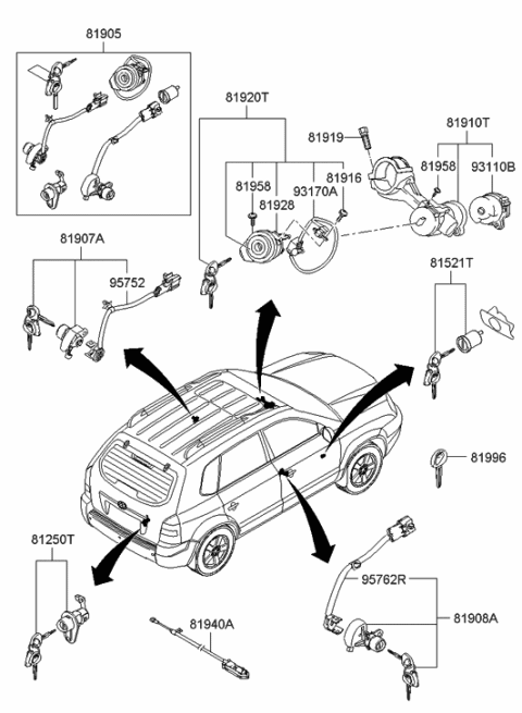 2022 Hyundai Genesis G70  Guide-Ignition Lock Light Diagram for 819282E000