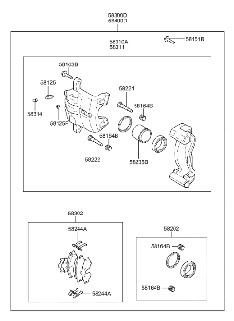 2021 Hyundai Accent  Disc Brake Assembly-Rear, RH Diagram for 582302E000