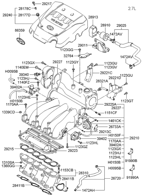 2013 Hyundai Santa Fe Sport  Nut-Flange Diagram for 1339508003