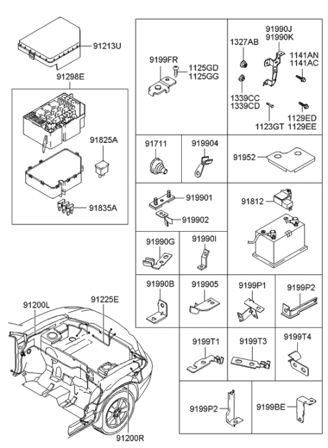 2021 Hyundai Accent  Grommet-Engine Wiring Diagram for 919802E000