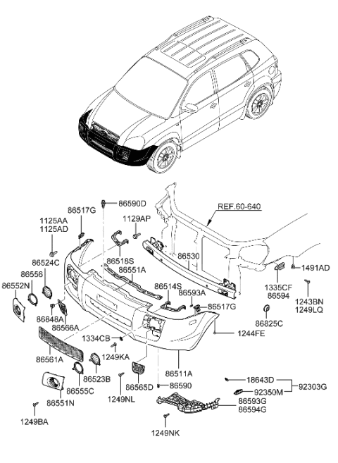 2013 Hyundai Santa Fe Sport Nut Assembly-Plug Diagram for 8682526000