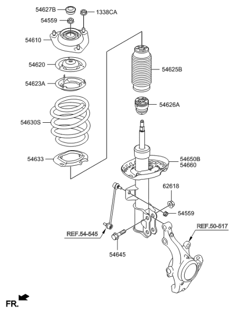 2016 Hyundai Santa Fe Sport  Strut Assembly, Front, Right Diagram for 546612V151