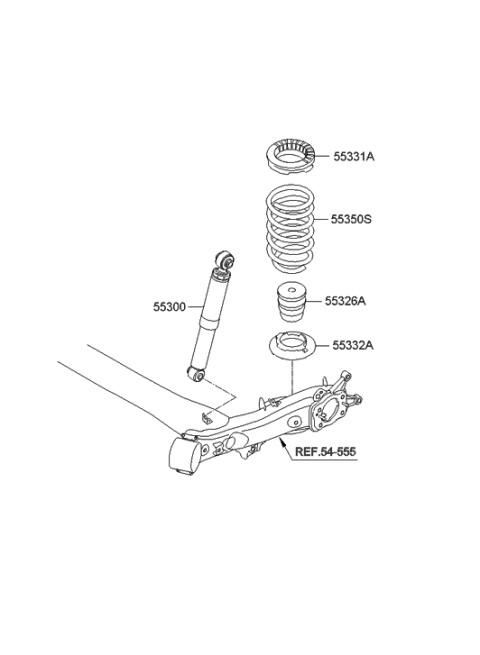 2016 Hyundai Santa Fe Sport  Rear Shock Absorber Assembly Diagram for 553002V050